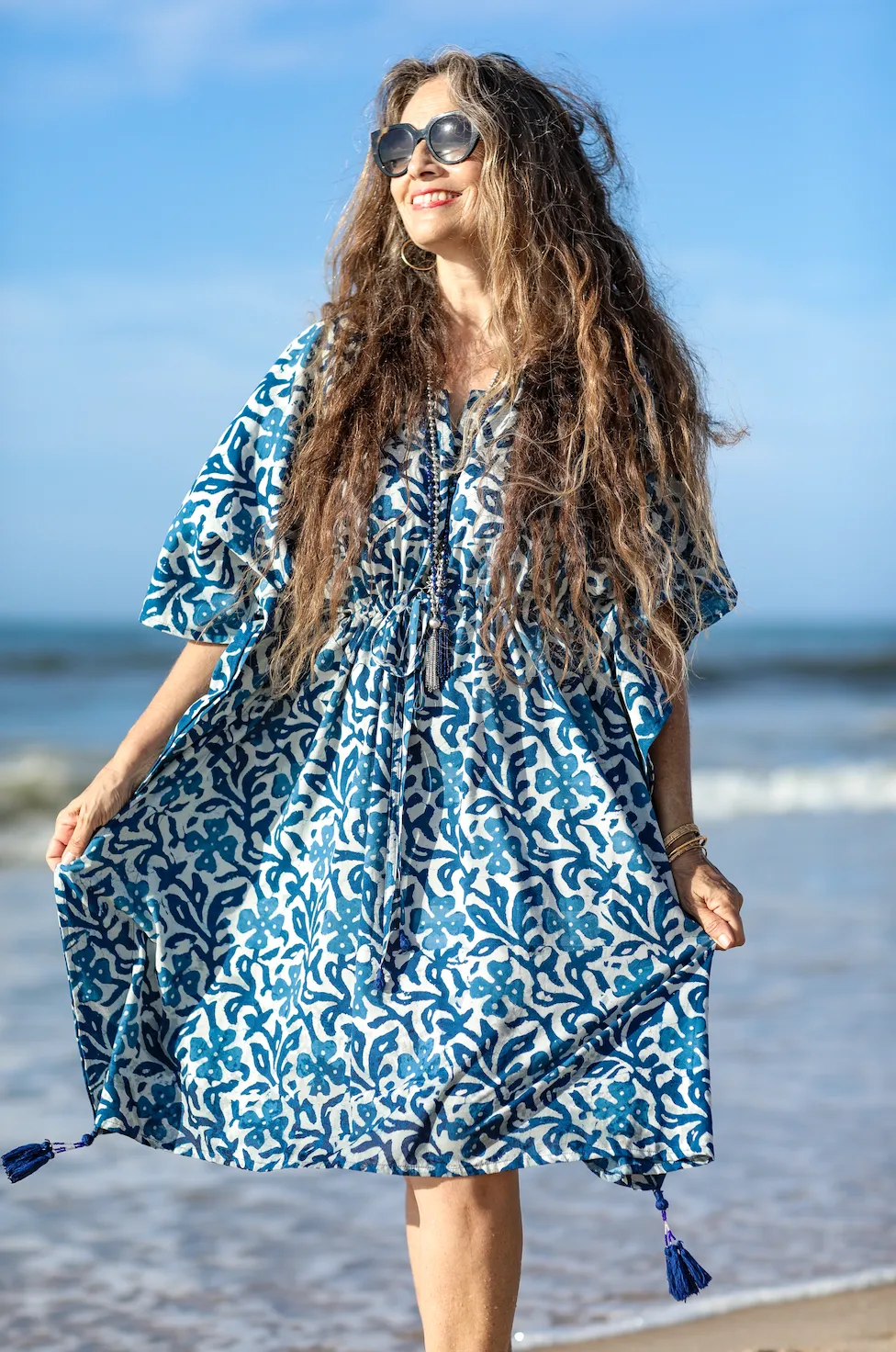 Isadora Midi Cotton Kaftan Dress