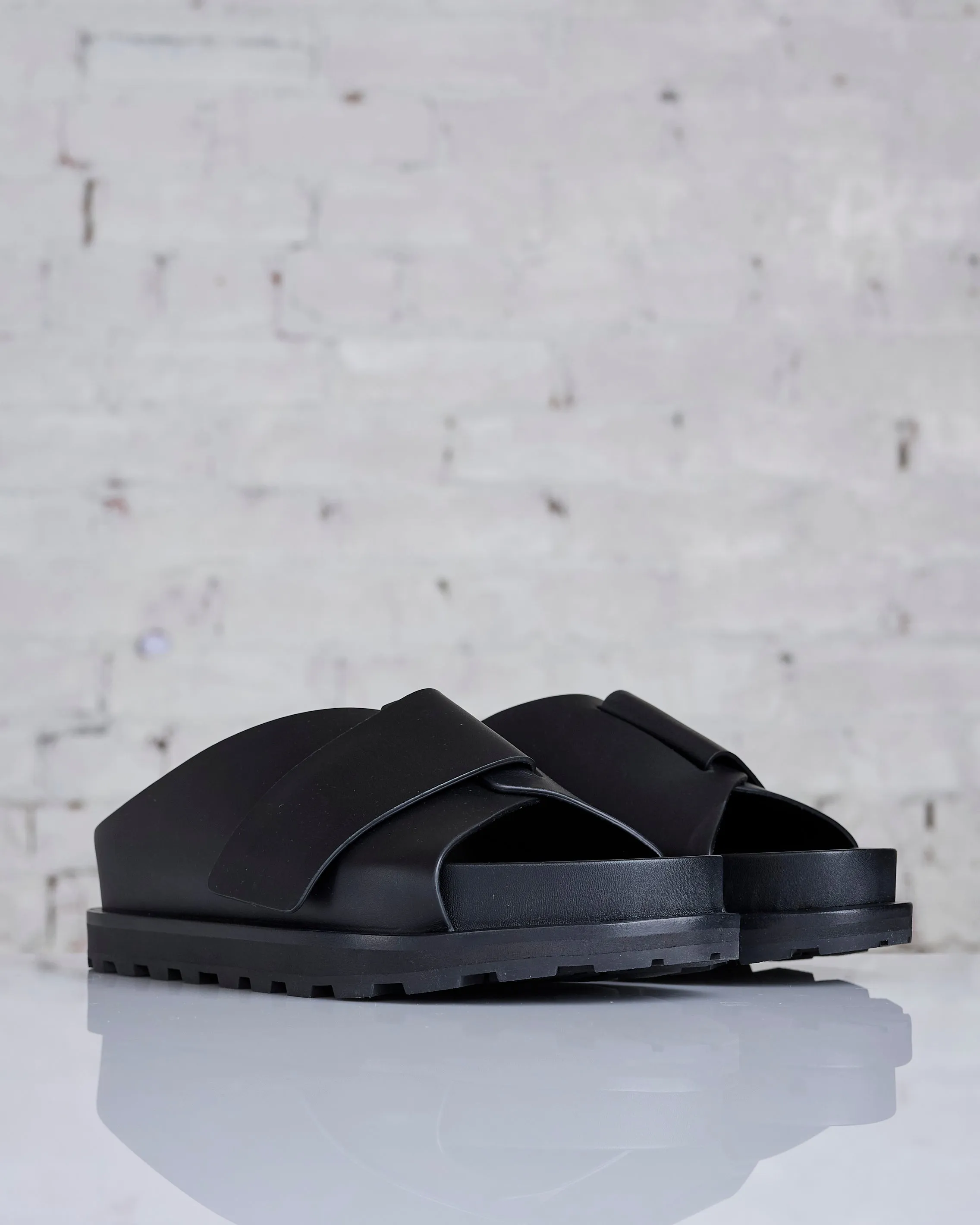 Jil Sander  Leather Sandal Black