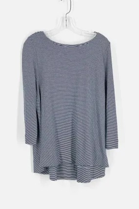 John Mark Size S Navy/White Stripe Tops Top-Long Sleeve