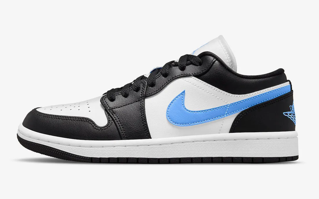 JORDAN 1 LOW BLACK UNIVERSITY BLUE WHITE (W)