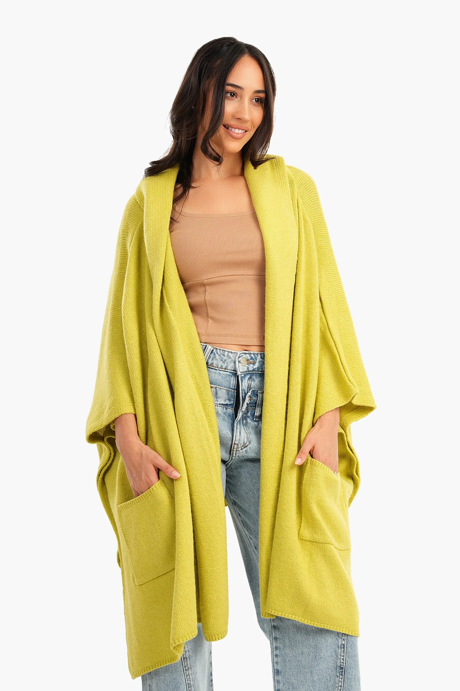 Knitted Hooded Poncho