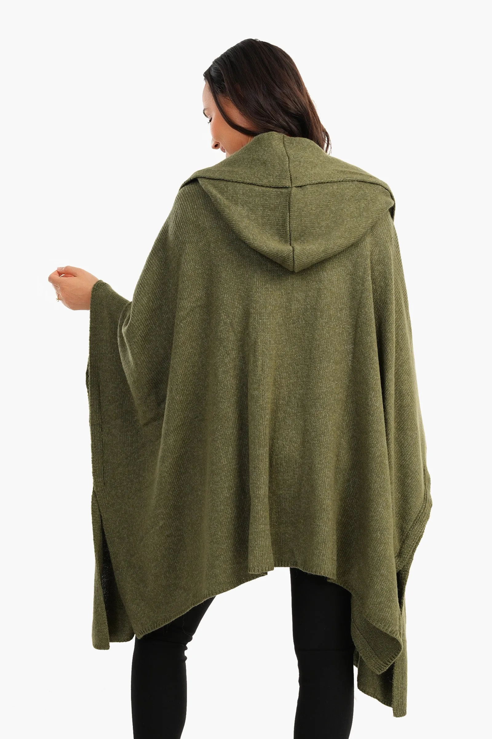 Knitted Hooded Poncho