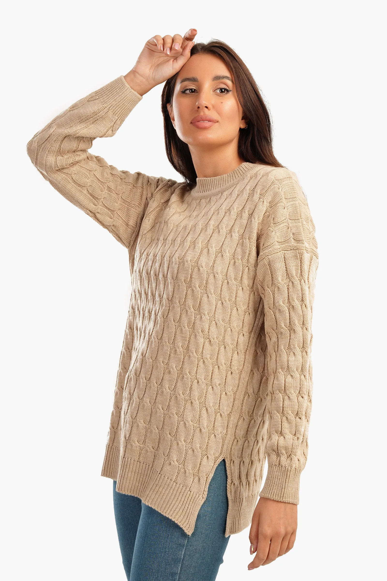 Knitted Pullover with Slits