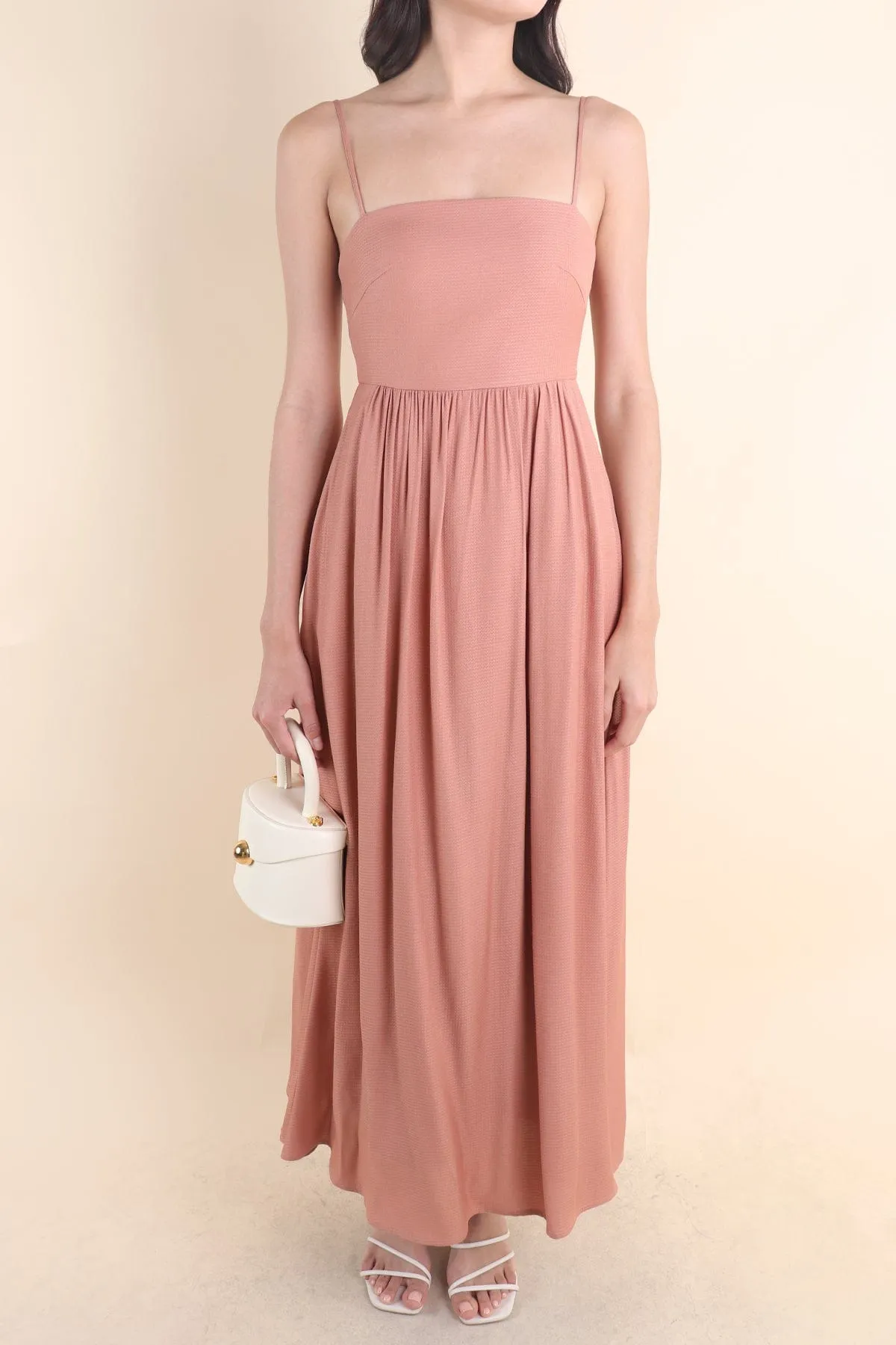 KOMMA MAXI DRESS IN RUST