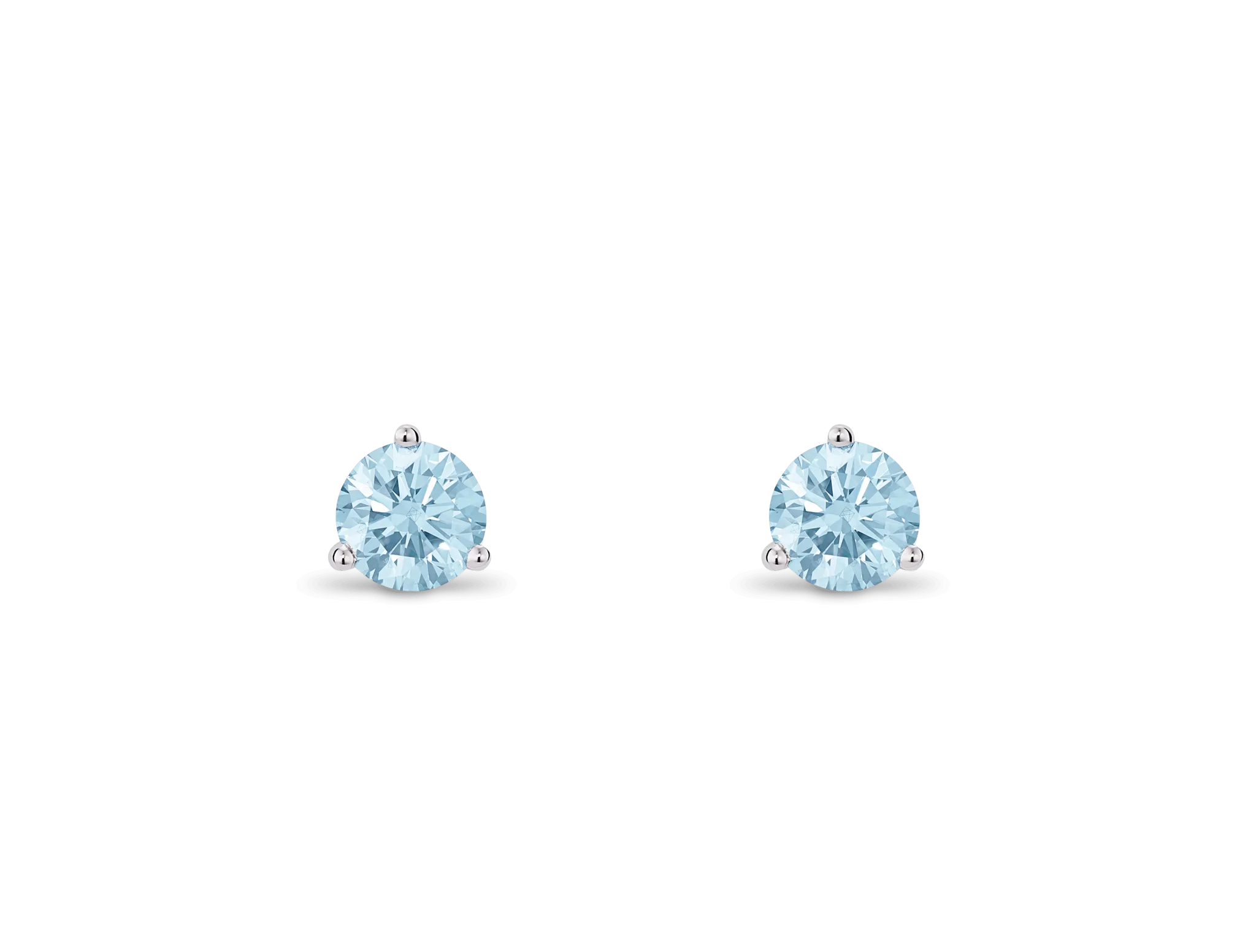 Lab-Grown Diamond ½ct. tw. Round Brilliant Solitaire Studs | Blue