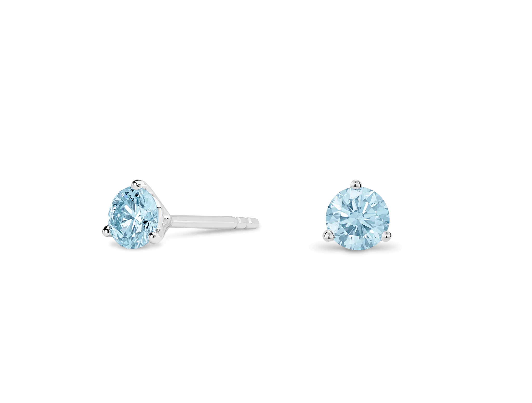 Lab-Grown Diamond ½ct. tw. Round Brilliant Solitaire Studs | Blue