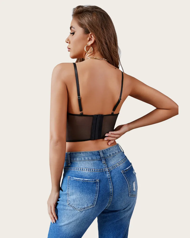 Lace Underwired Racerback Crop Top