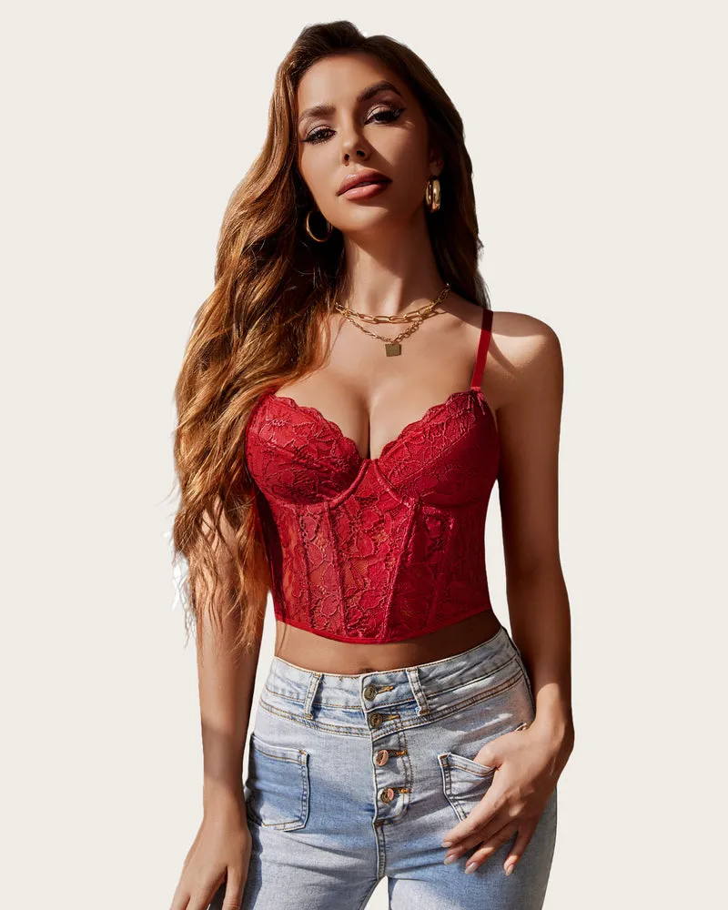 Lace Underwired Racerback Crop Top