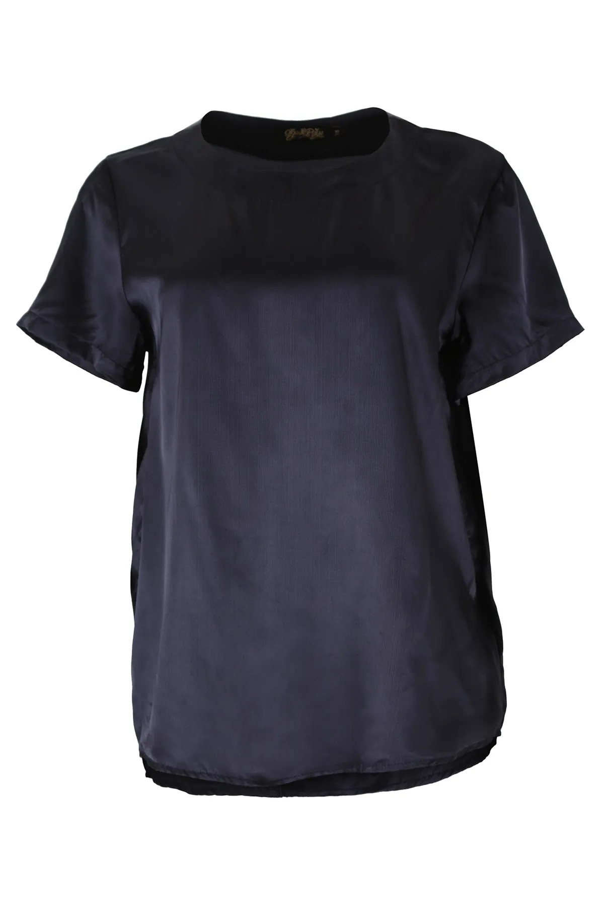 Lavender Fields Top Navy in Satin Twill