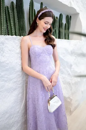 LAVIN LACE EMBOSSED MAXI IN LAVENDER