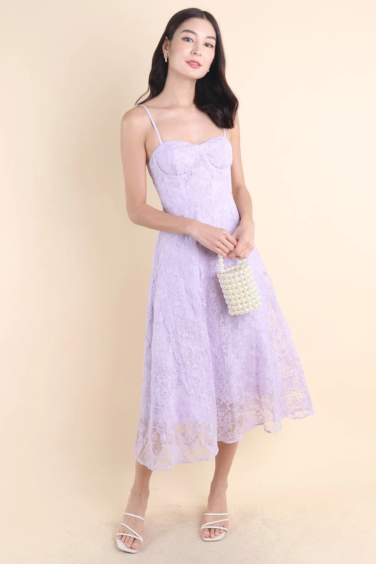 LAVIN LACE EMBOSSED MAXI IN LAVENDER