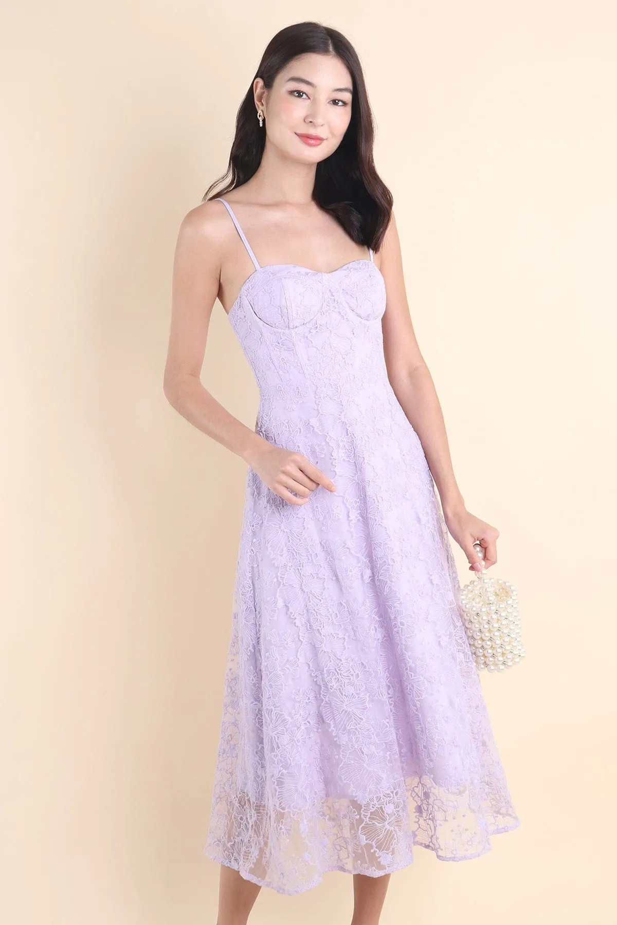 LAVIN LACE EMBOSSED MAXI IN LAVENDER