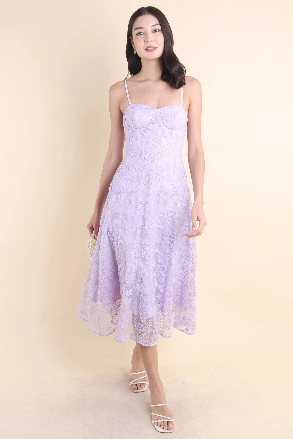 LAVIN LACE EMBOSSED MAXI IN LAVENDER