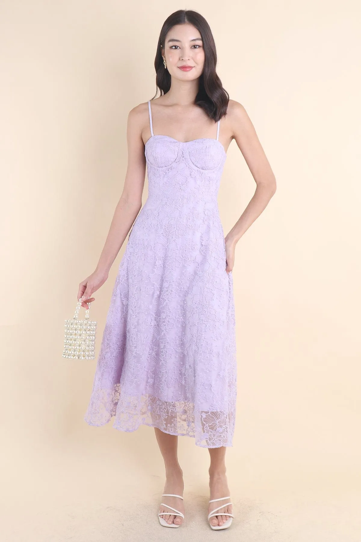 LAVIN LACE EMBOSSED MAXI IN LAVENDER