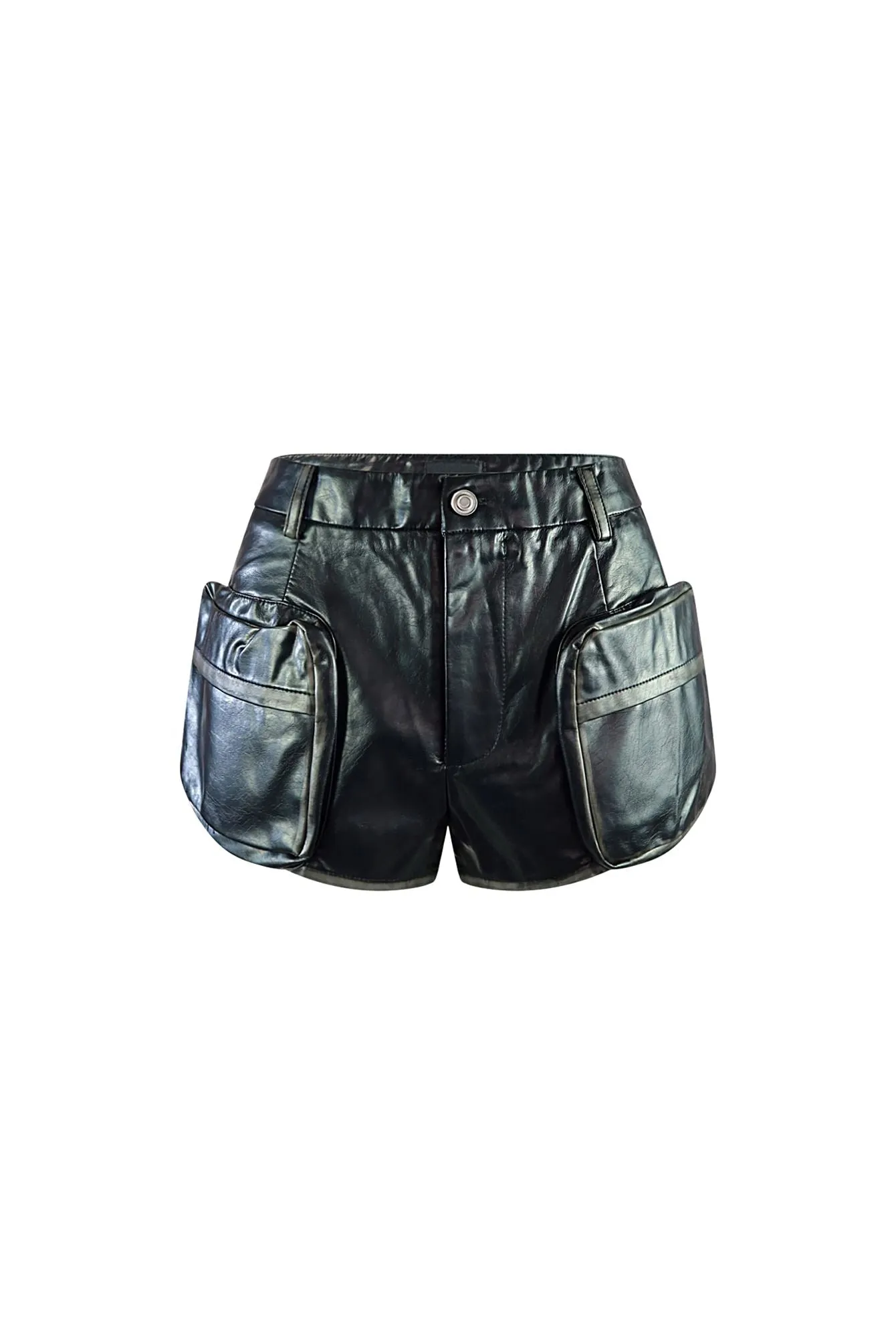 Lay Low Cargo Pockets PU Shorts