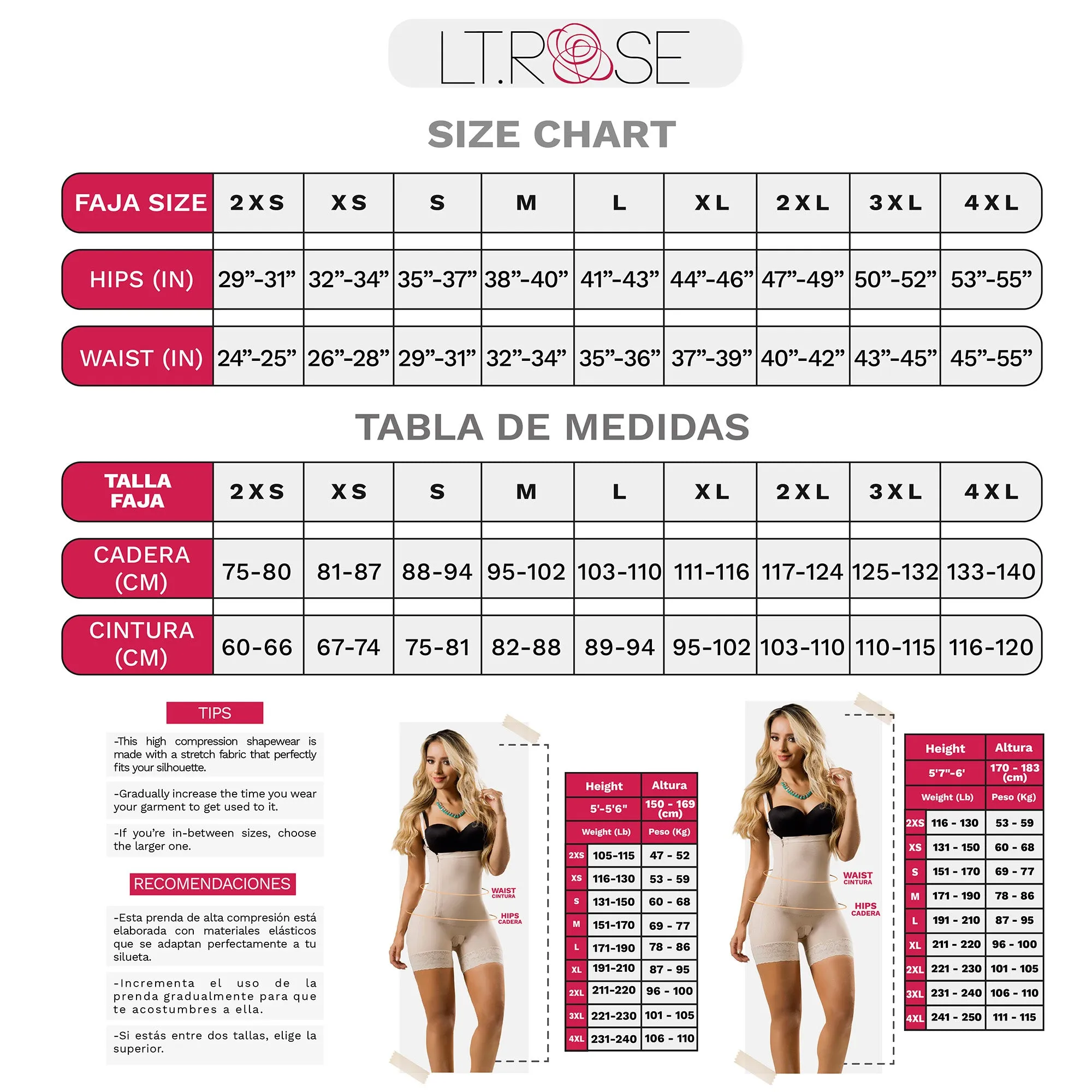 LT.Rose 20826 | Slimming Bodysuit Thong For Women