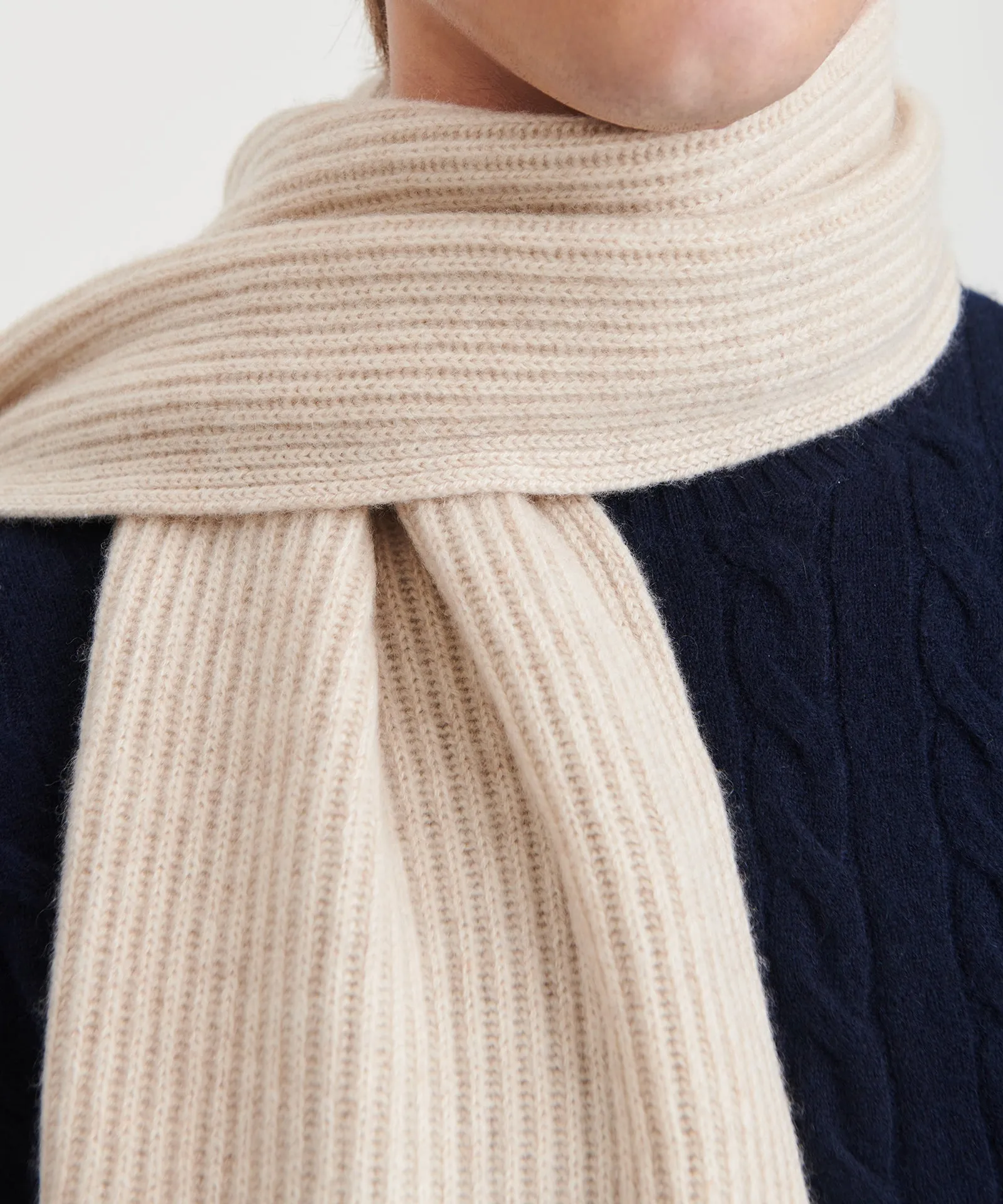 Luxe Cashmere Ribbed Scarf