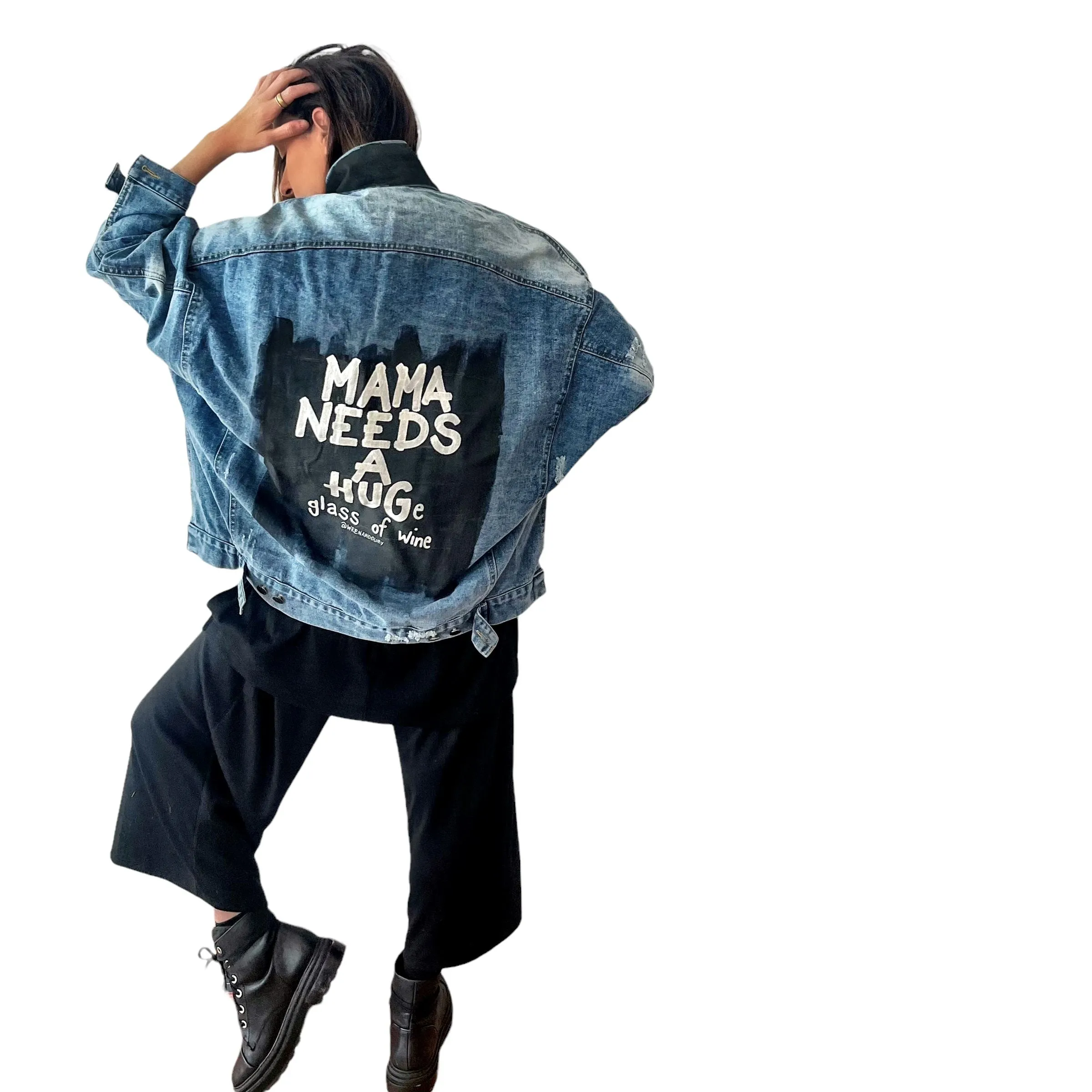 'Mama Needs A Hug' Denim Jacket