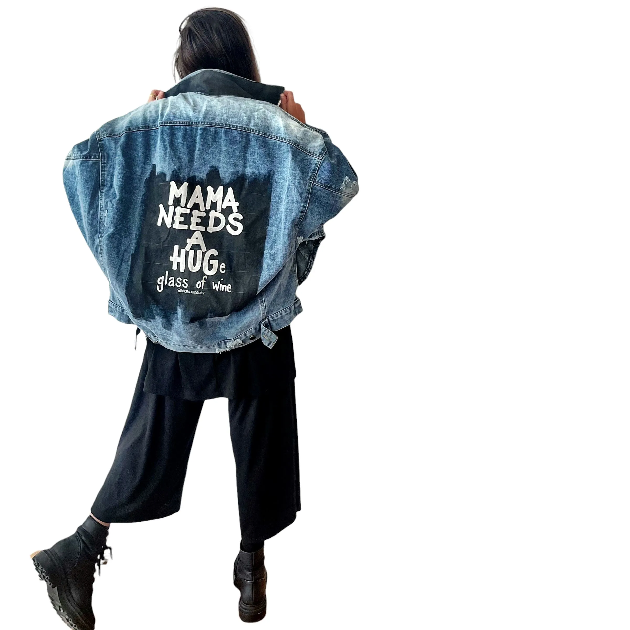 'Mama Needs A Hug' Denim Jacket