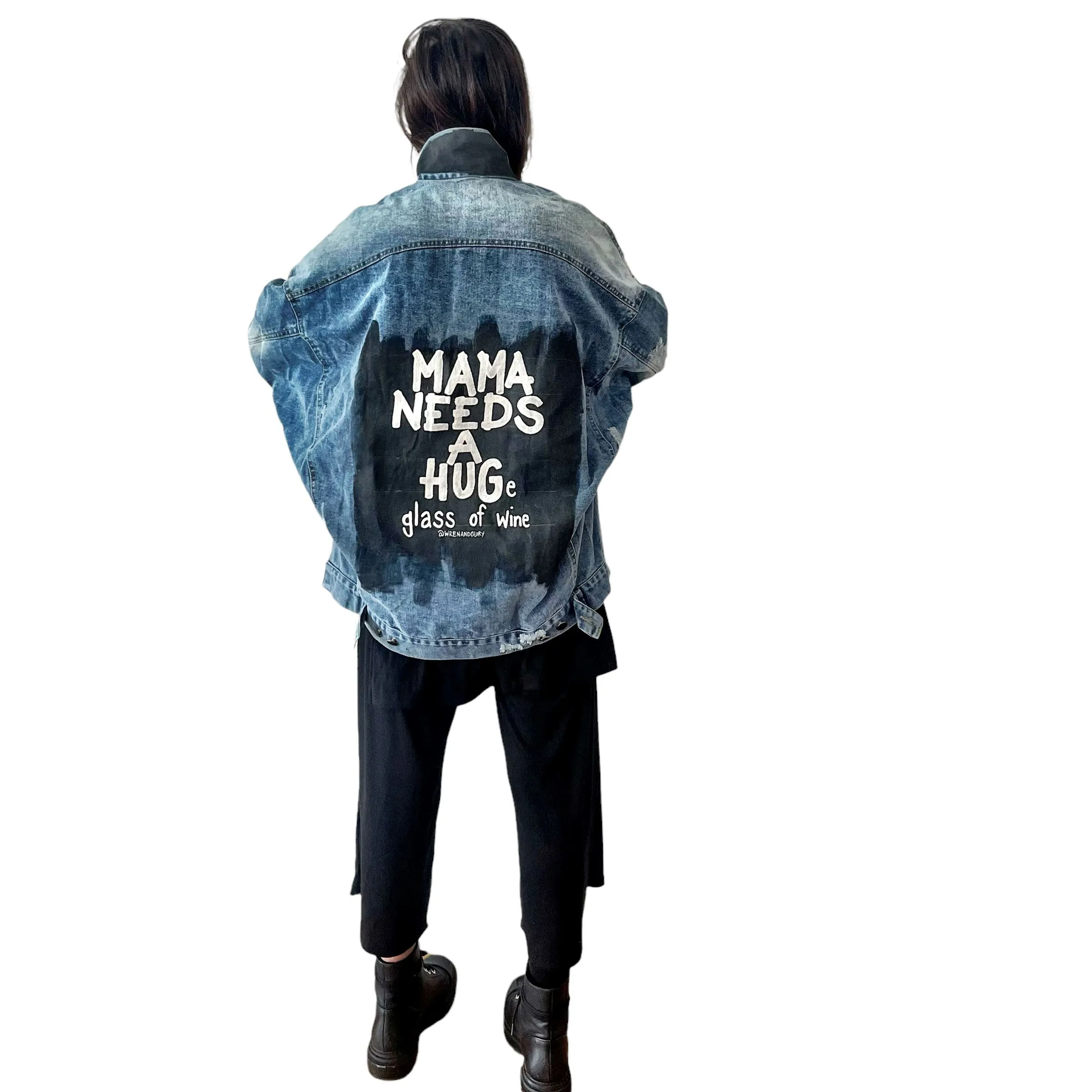 'Mama Needs A Hug' Denim Jacket