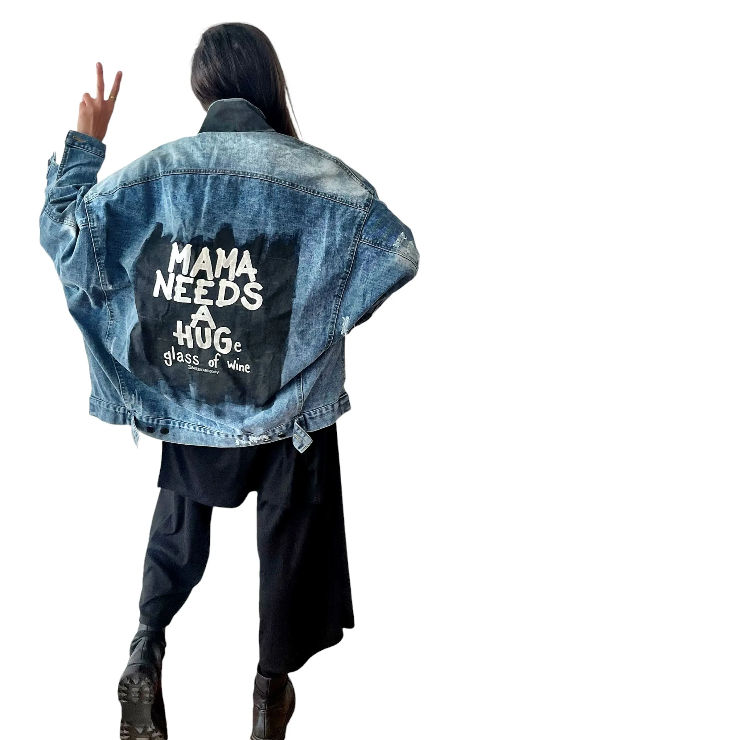 'Mama Needs A Hug' Denim Jacket