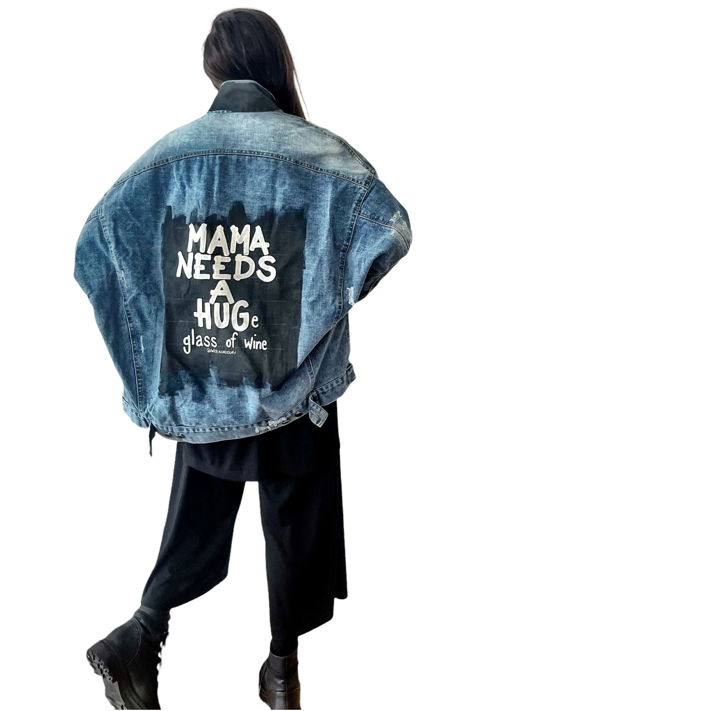 'Mama Needs A Hug' Denim Jacket