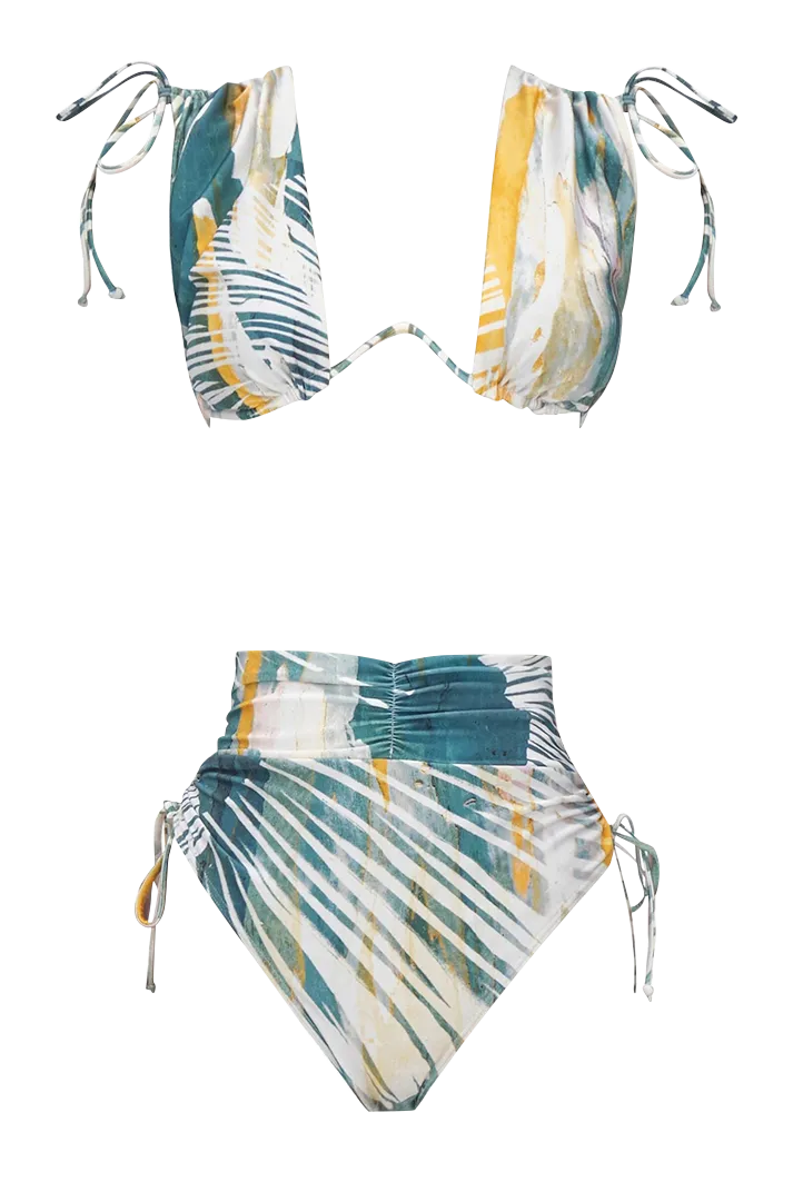 Menasa Abstract Bark High Rise Bikini