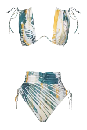 Menasa Abstract Bark High Rise Bikini