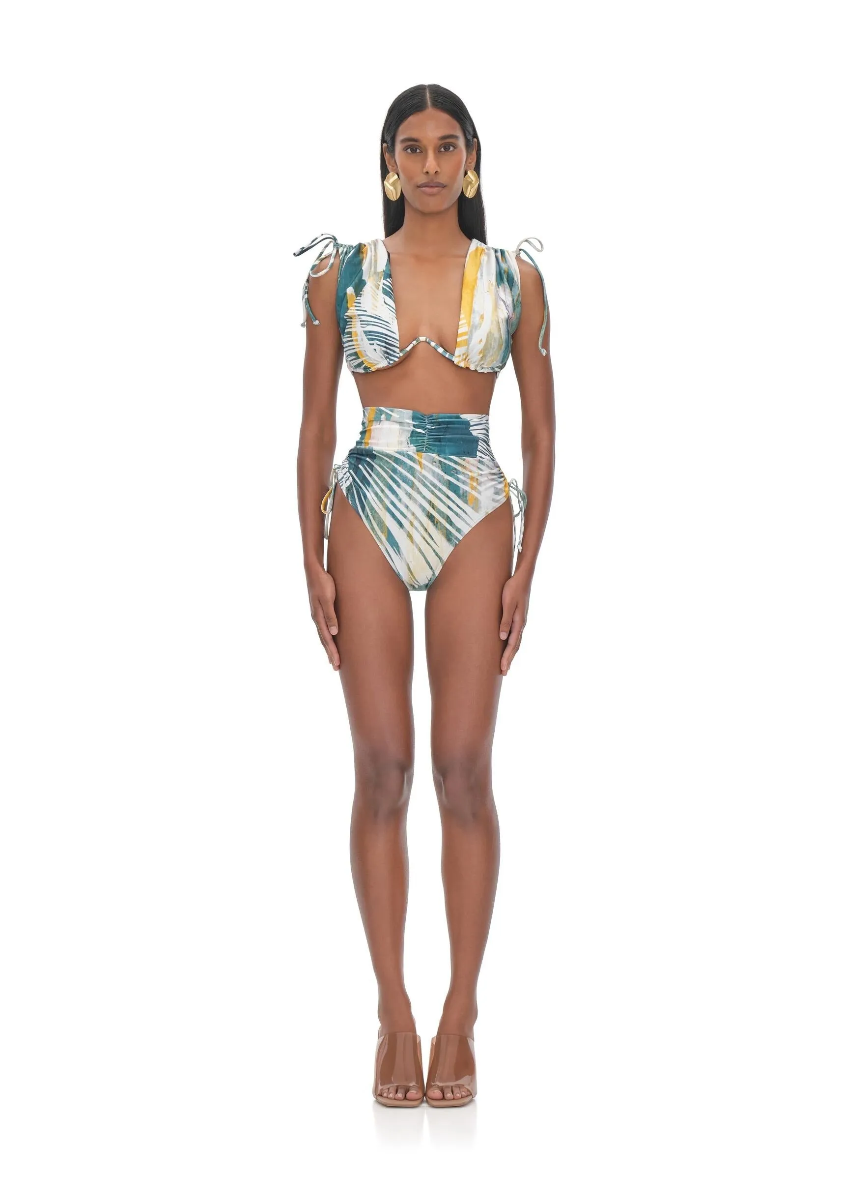 Menasa Abstract Bark High Rise Bikini