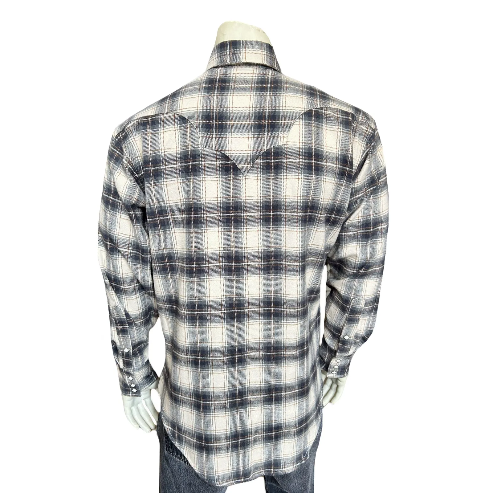 Men's Plush Flannel Sage & Grey Plaid Western Shirt