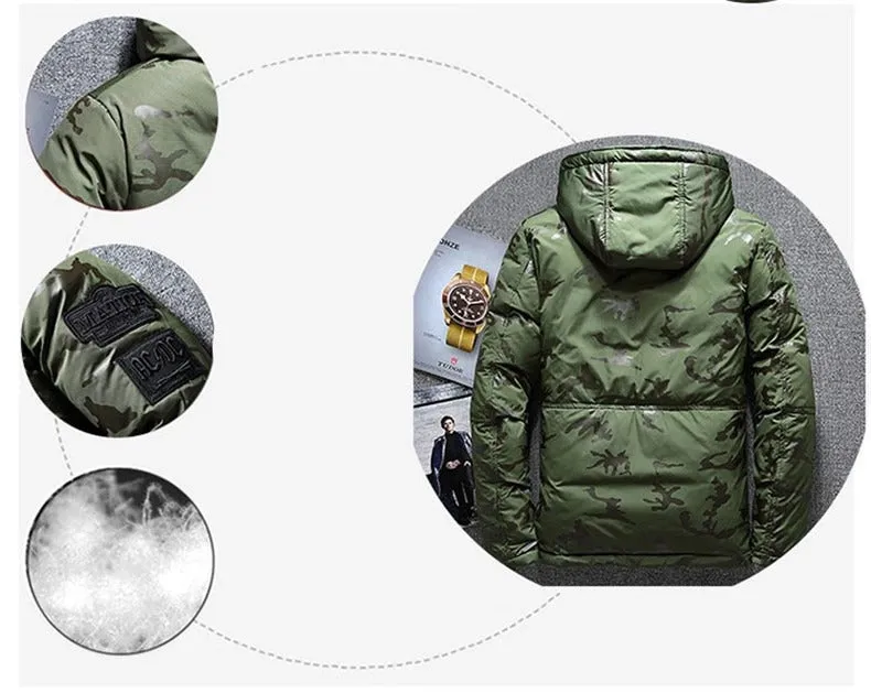 Men's Winter Down Jacket Warm Hoodie Duck Ski Suits Hooded Parkas Down Coat | 817