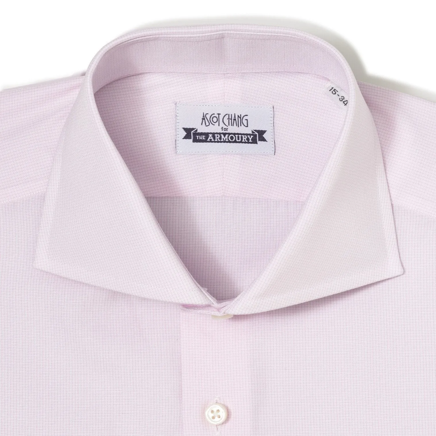 Micro Check Spread Collar Shirt