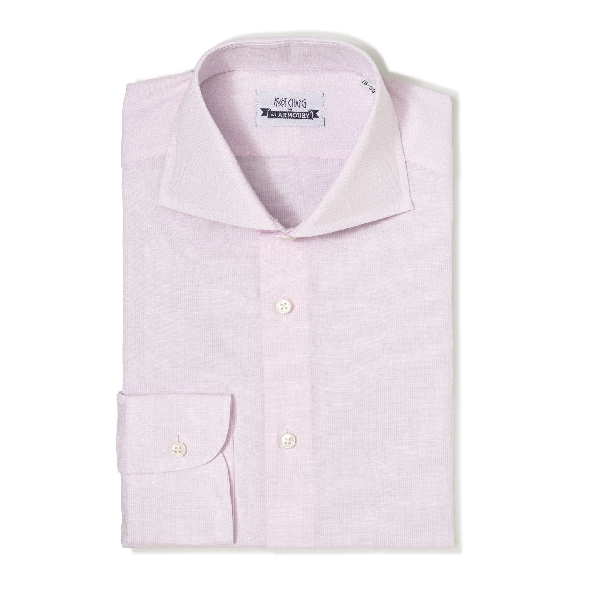 Micro Check Spread Collar Shirt