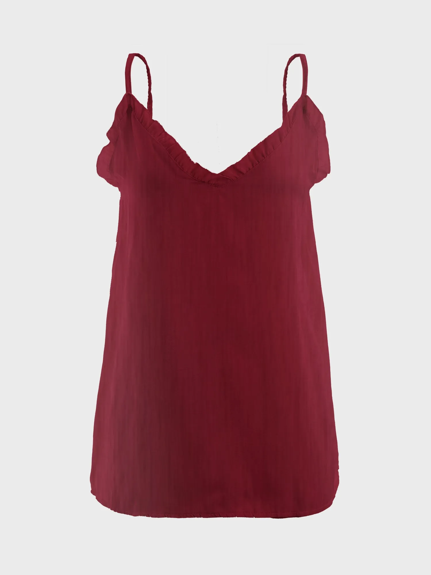 Midsize Glamour Ruffle Silk Camisole Top