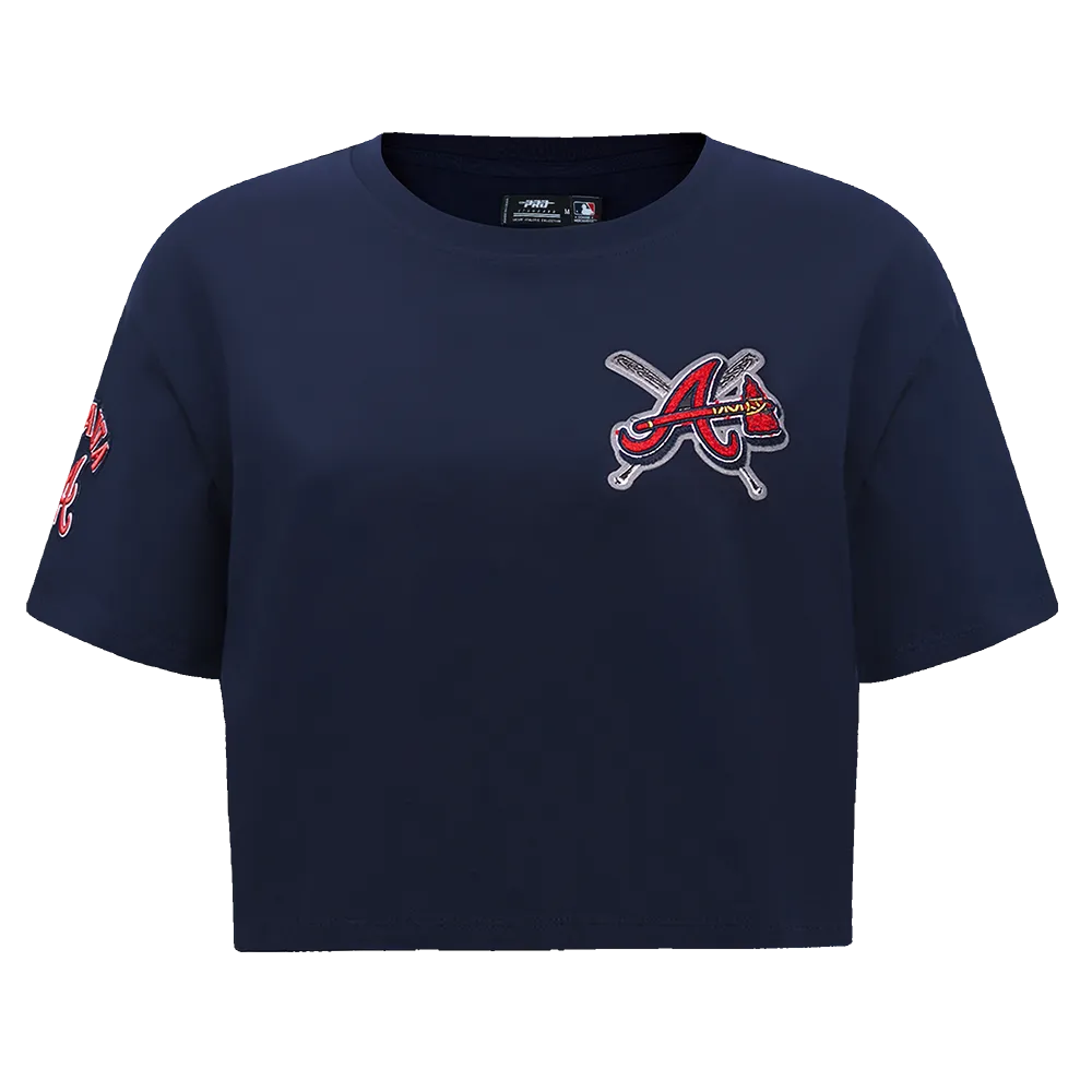 MLB ATLANTA BRAVES MASHUP WOMEN'S BOXY TEE (MIDNIGHT NAVY)