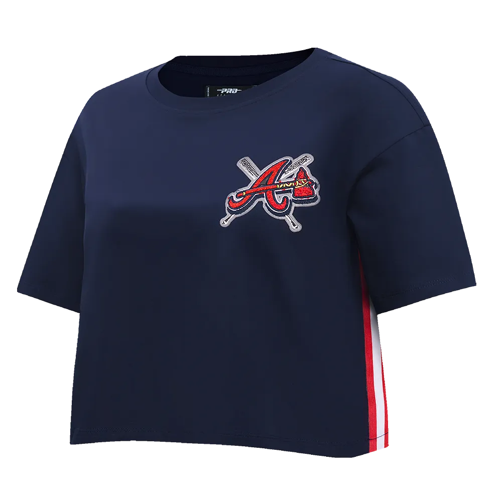 MLB ATLANTA BRAVES MASHUP WOMEN'S BOXY TEE (MIDNIGHT NAVY)