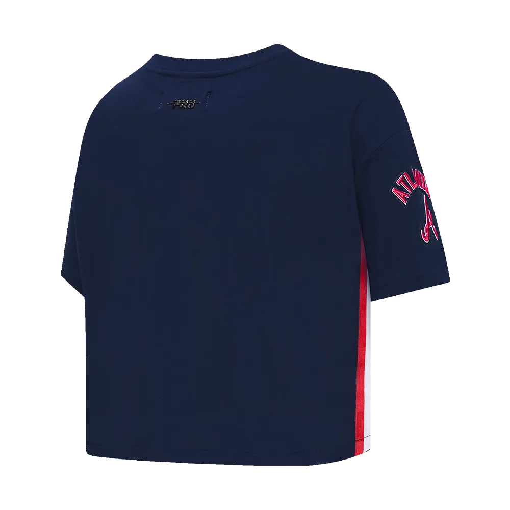 MLB ATLANTA BRAVES MASHUP WOMEN'S BOXY TEE (MIDNIGHT NAVY)