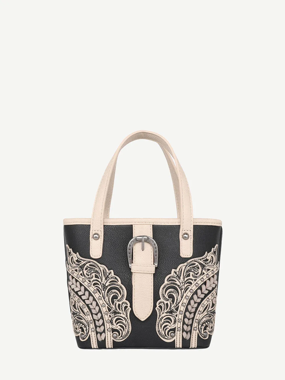 Montana West Cut-Out Floral Buckle Crossbody Mini Tote