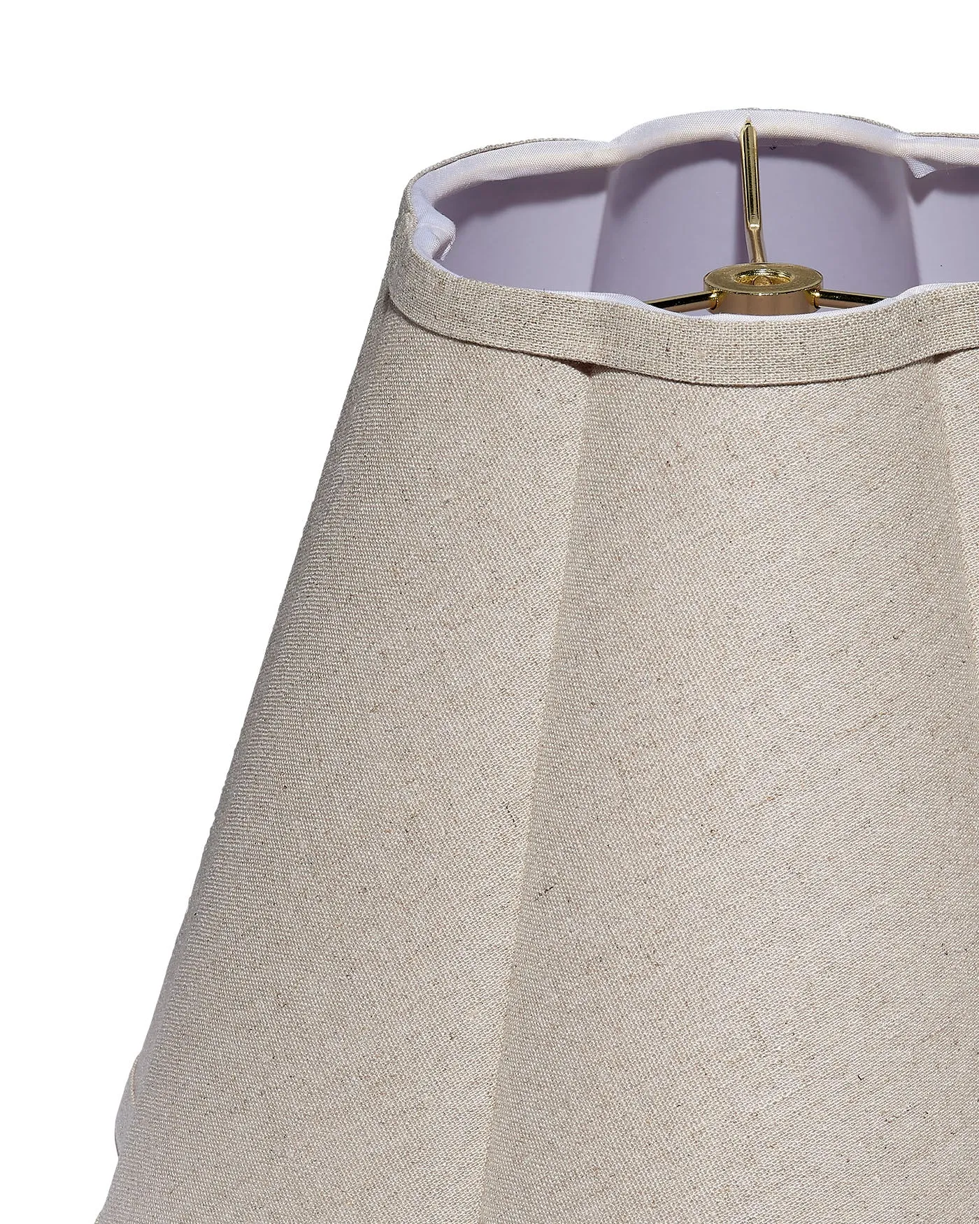 Natural Linen Scalloped Lamp Shade