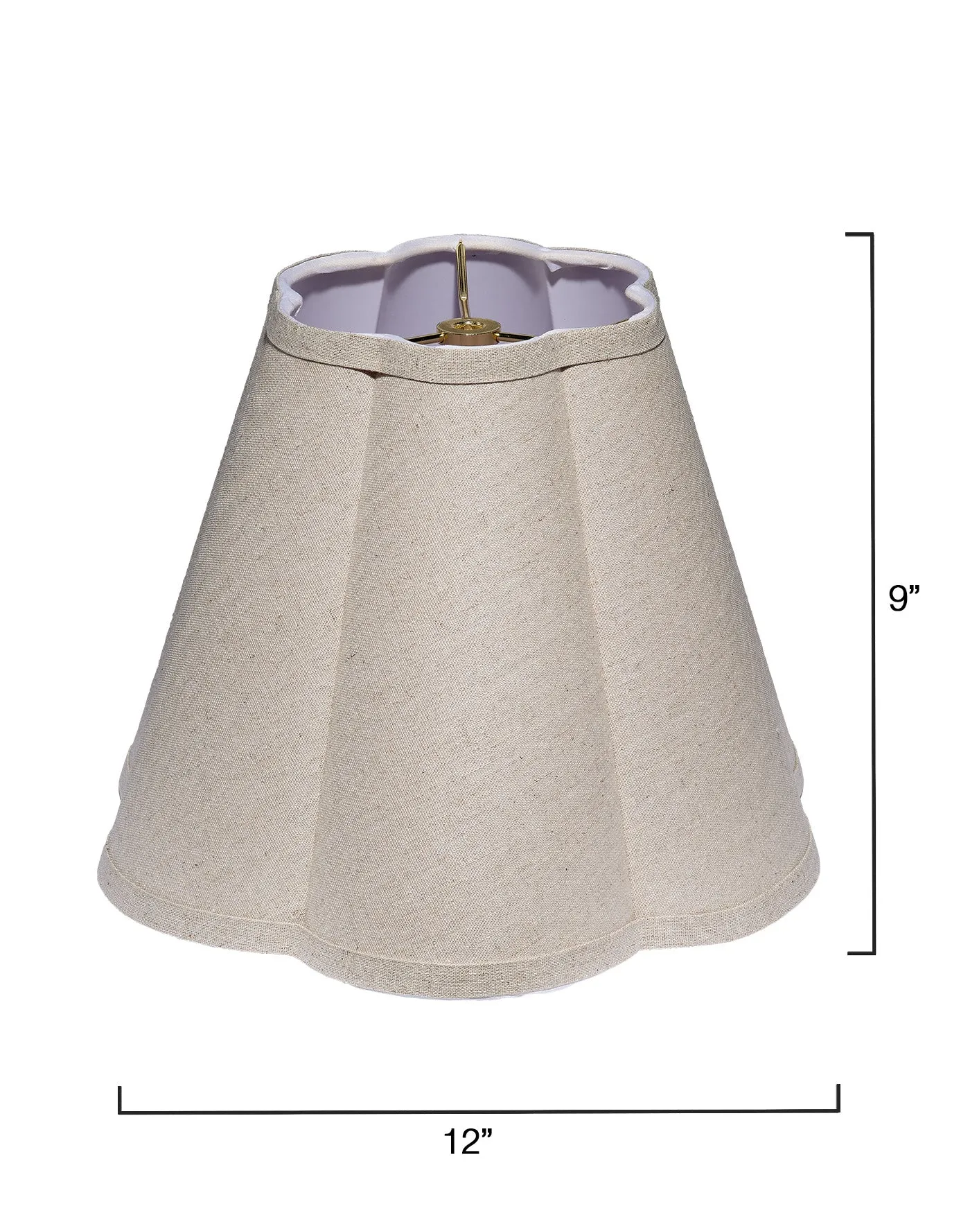 Natural Linen Scalloped Lamp Shade