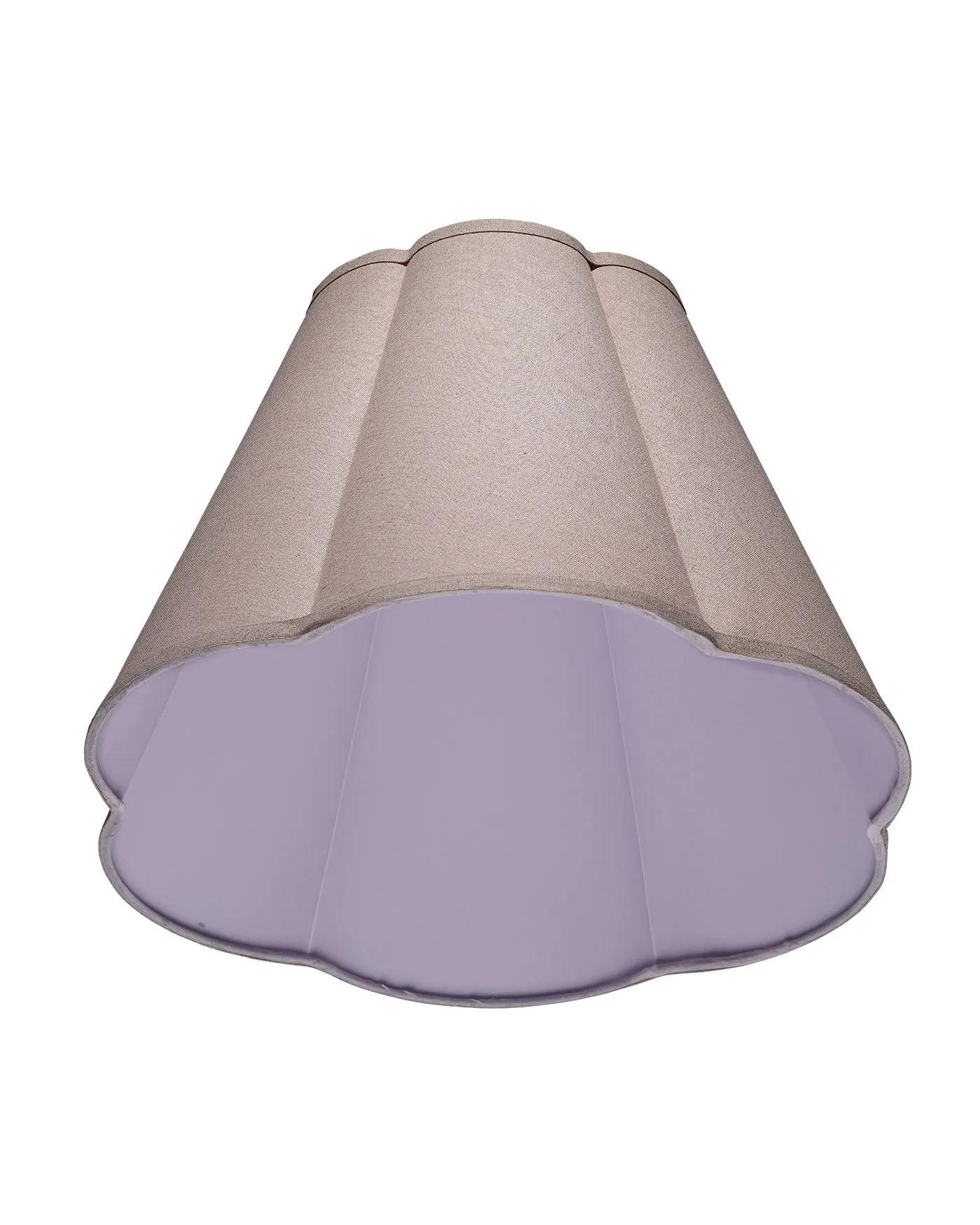 Natural Linen Scalloped Lamp Shade