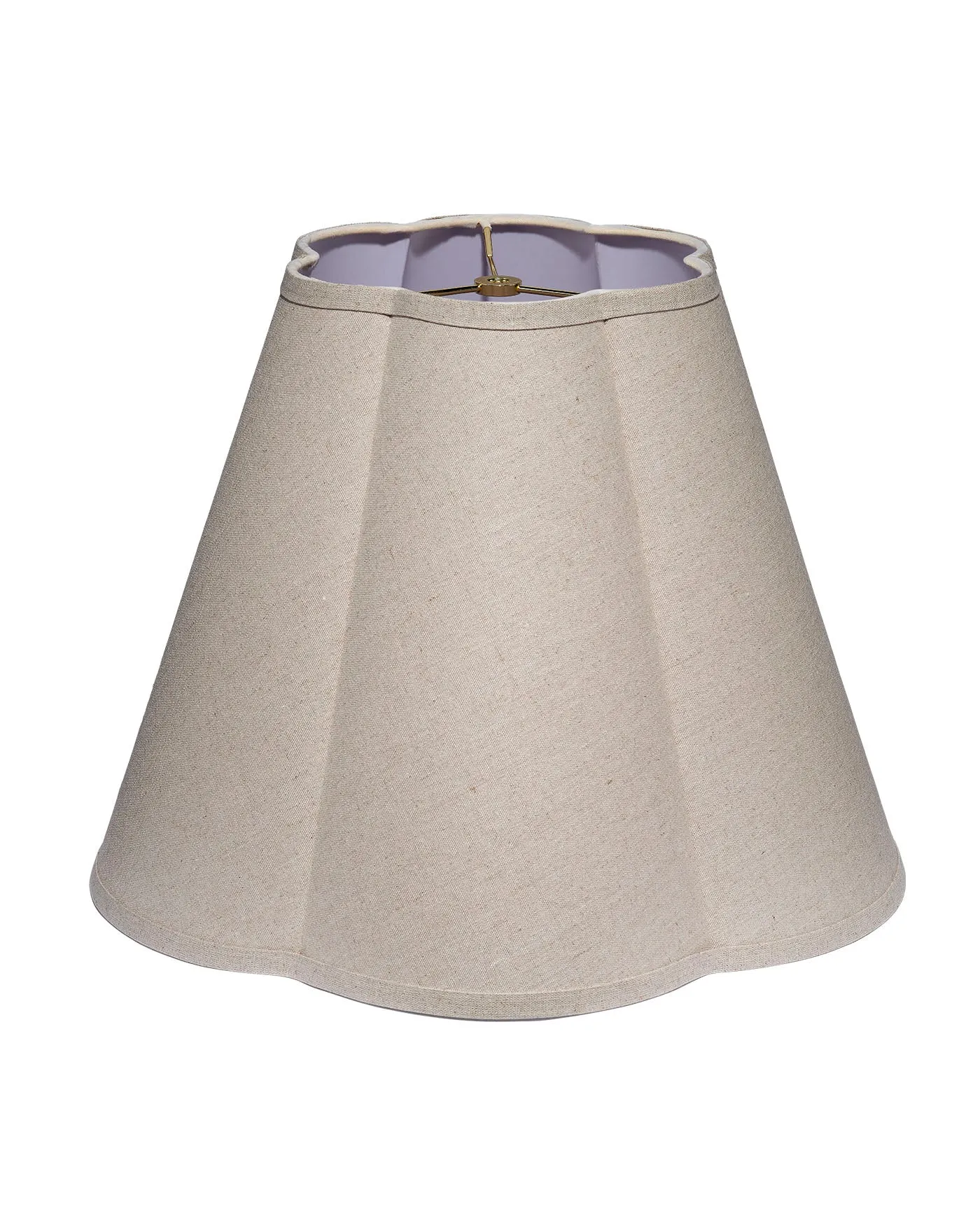 Natural Linen Scalloped Lamp Shade