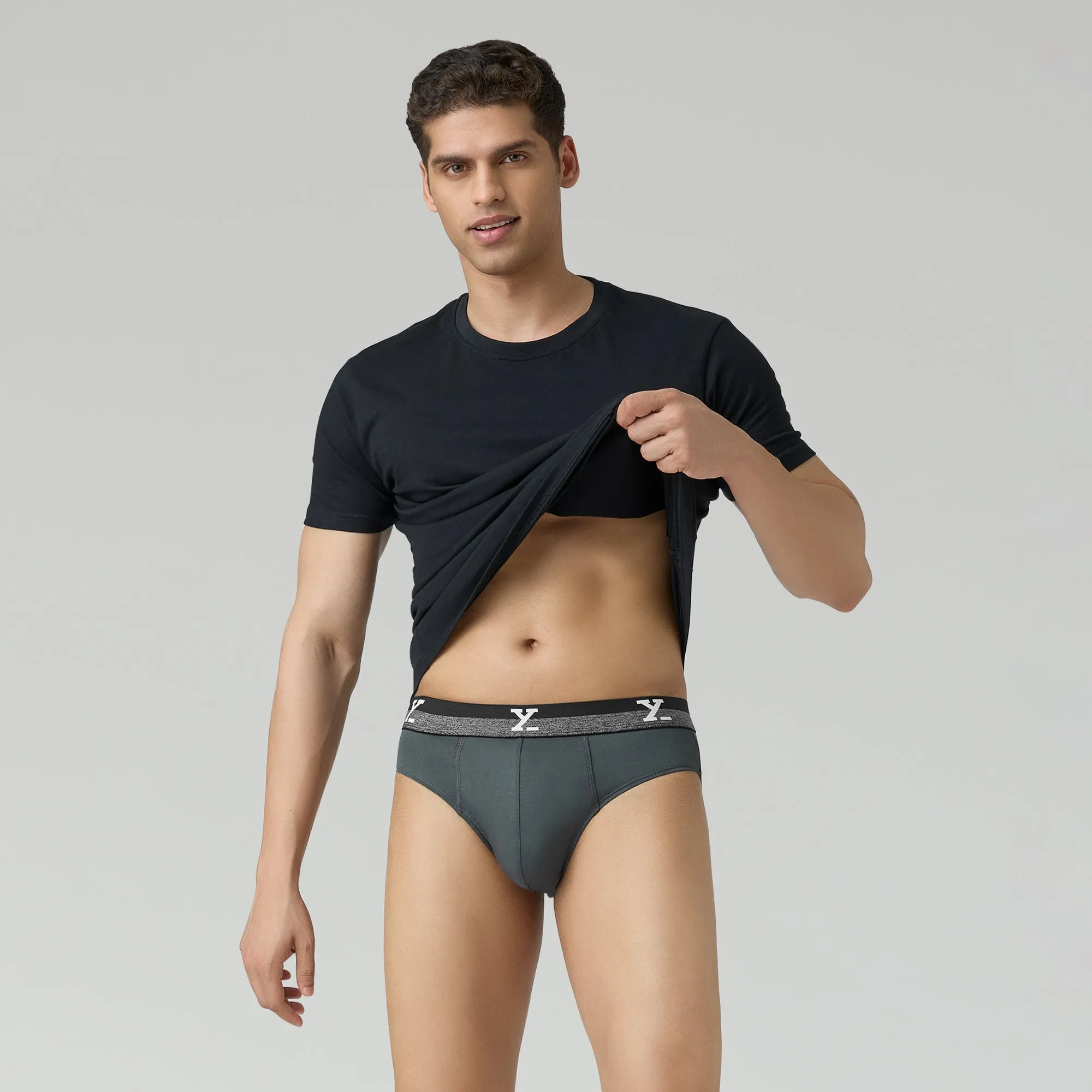 Nova Cotton Briefs Anchor Grey