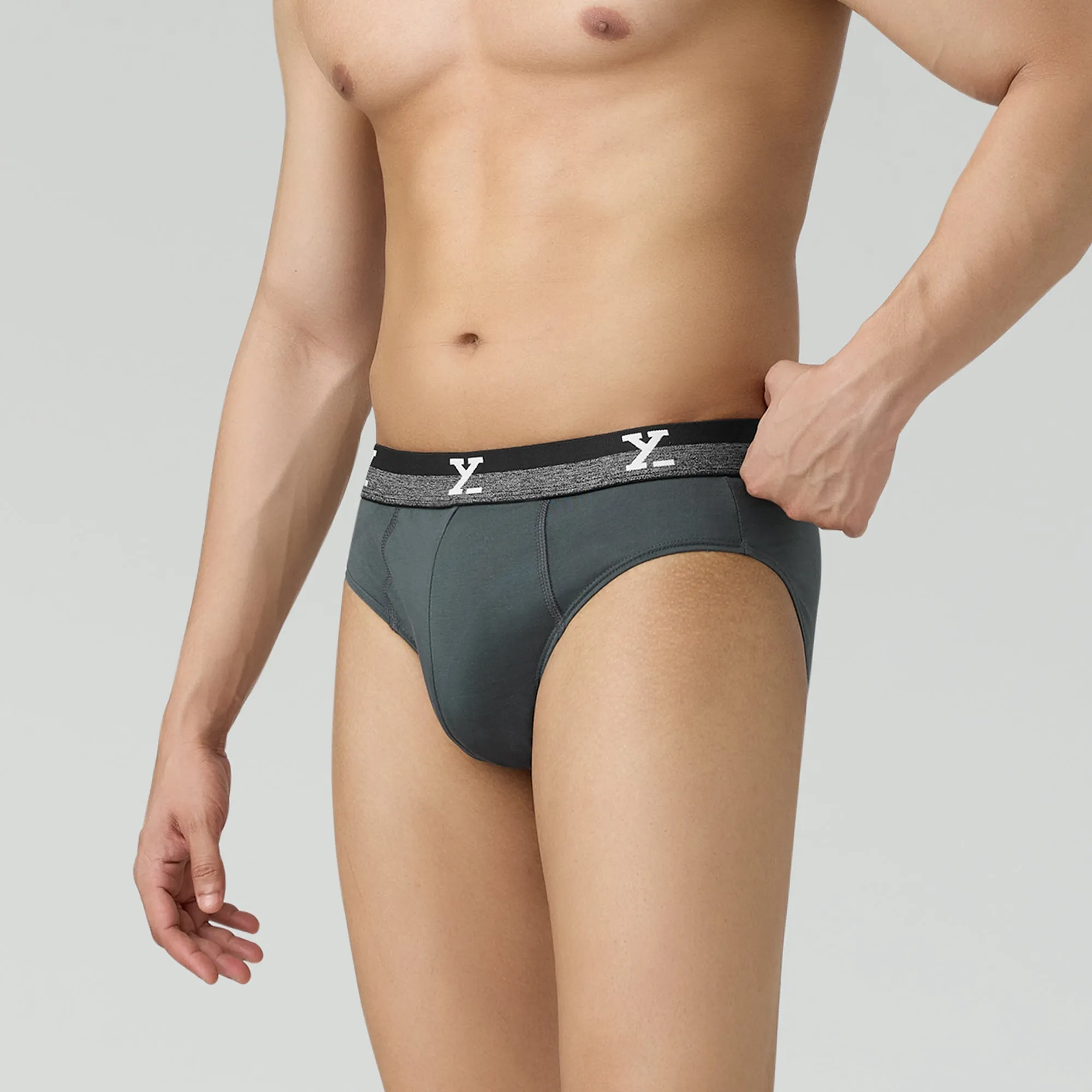 Nova Cotton Briefs Anchor Grey