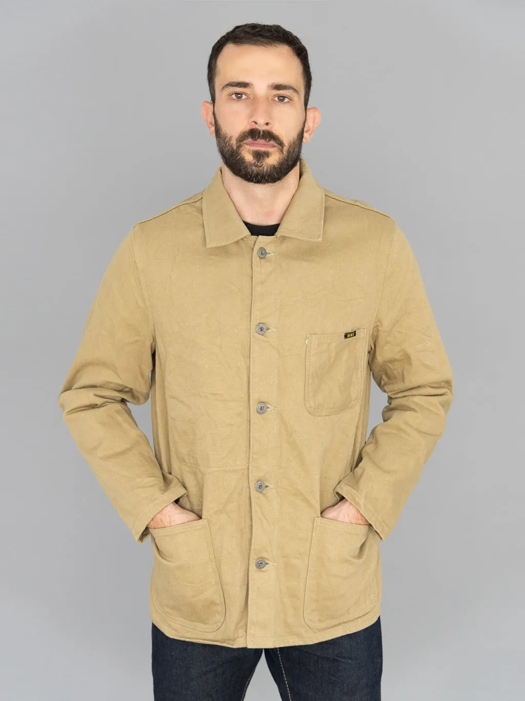 ONI Denim 03501-KHBESF "Super Low Tension Khaki-Beige" 12oz Coverall Jacket