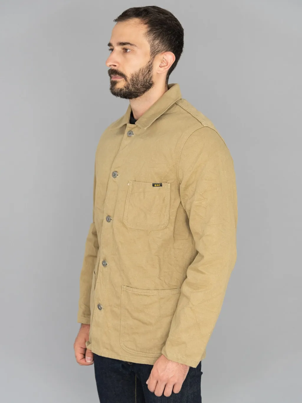 ONI Denim 03501-KHBESF "Super Low Tension Khaki-Beige" 12oz Coverall Jacket