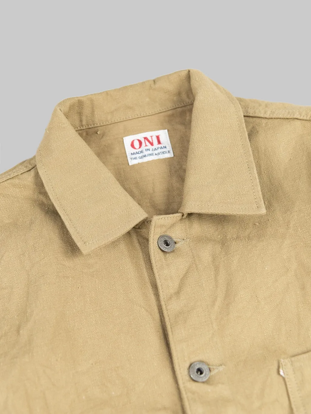 ONI Denim 03501-KHBESF "Super Low Tension Khaki-Beige" 12oz Coverall Jacket