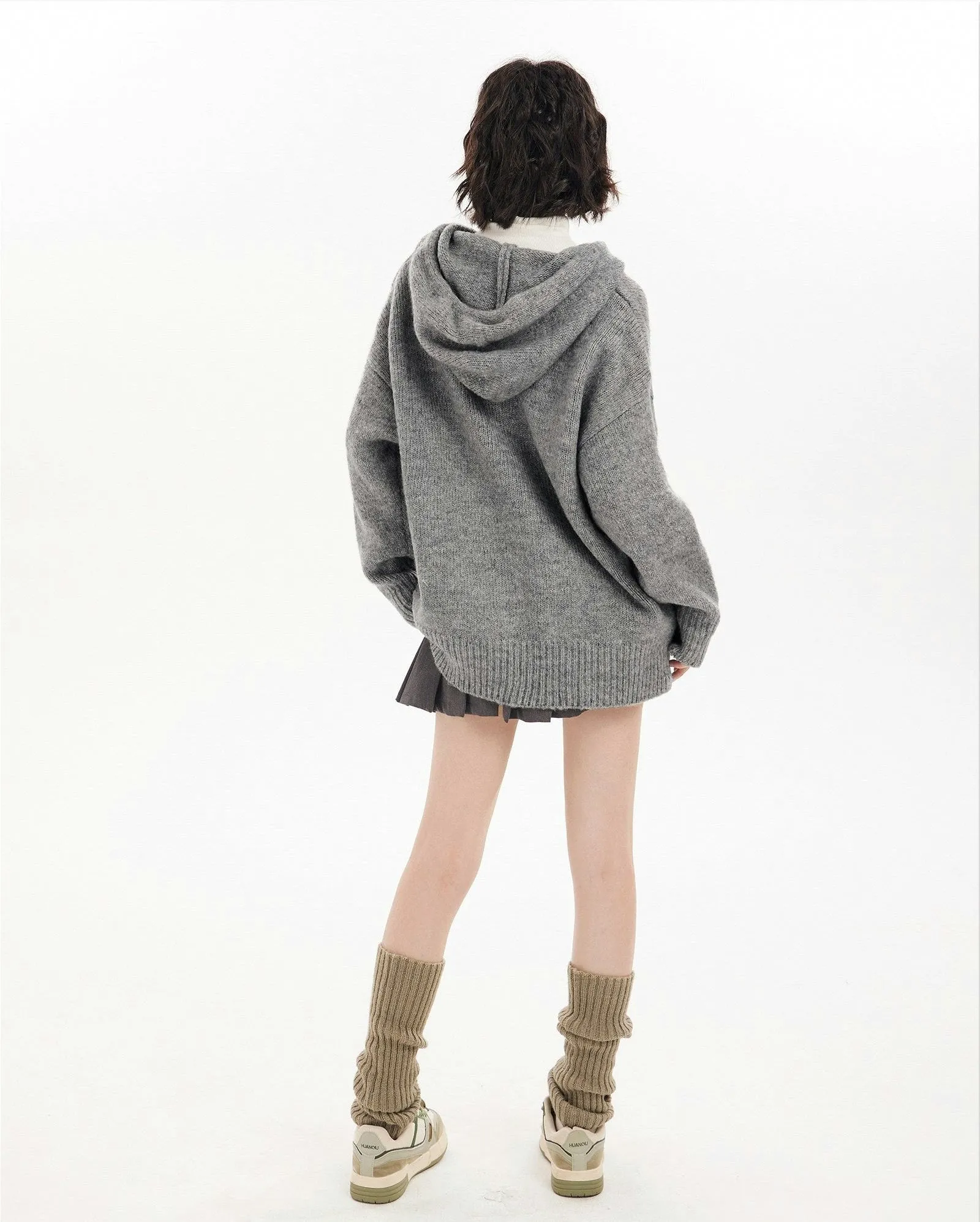 Oversized Star Patchwork Knit Hoodie Sweater