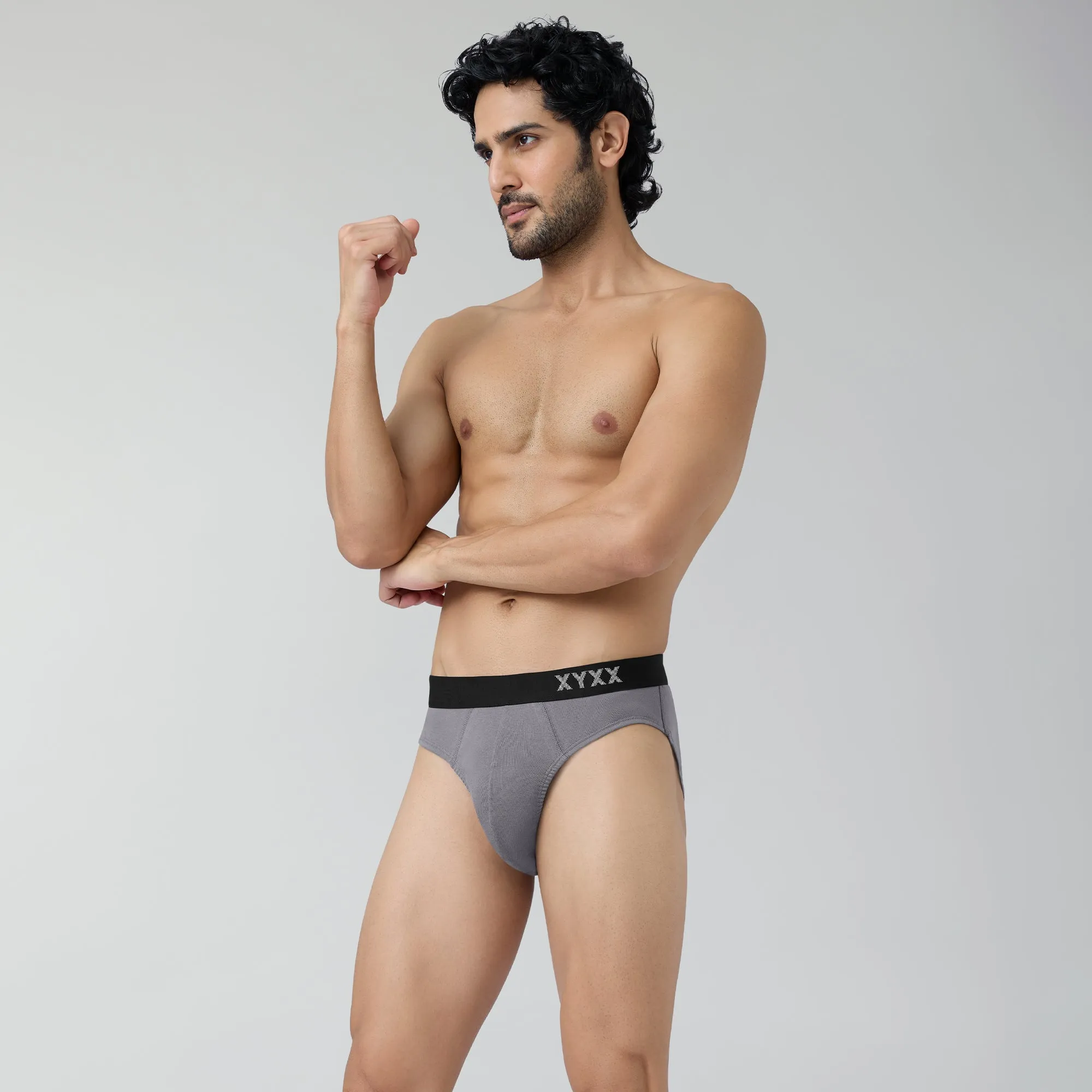 Pace Cotton Rib Briefs Ash Grey