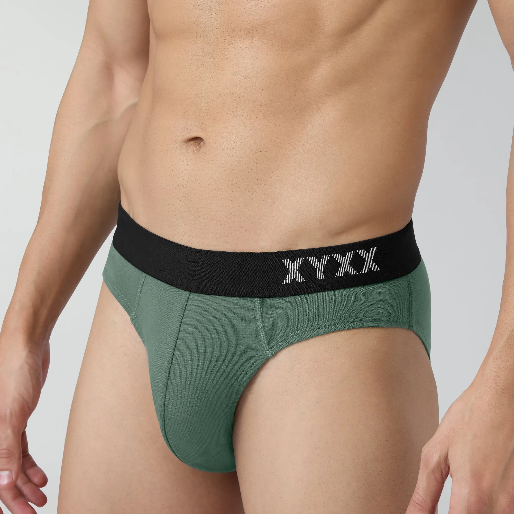 Pace Cotton Rib Briefs Olive Green